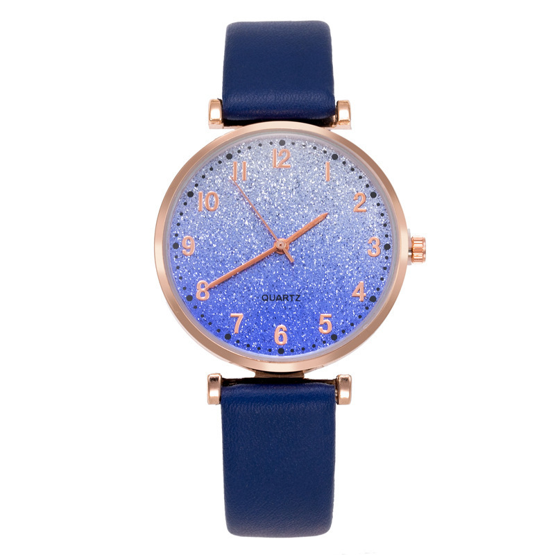 Women Watch Top Luxury Sky Blue Starry Sky Lady Wrist Watch Female Round Change Color Dial Quartz Watch Relogio Feminino