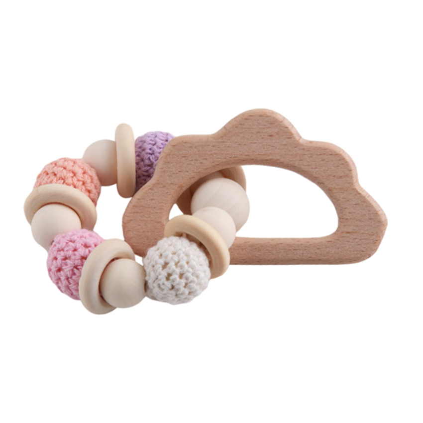 Rattle Teeth Glue Baby Products Wood Educational Toy Crochet Silicone Teether Animal Jewelry Personalized Teething Glue Bracelet