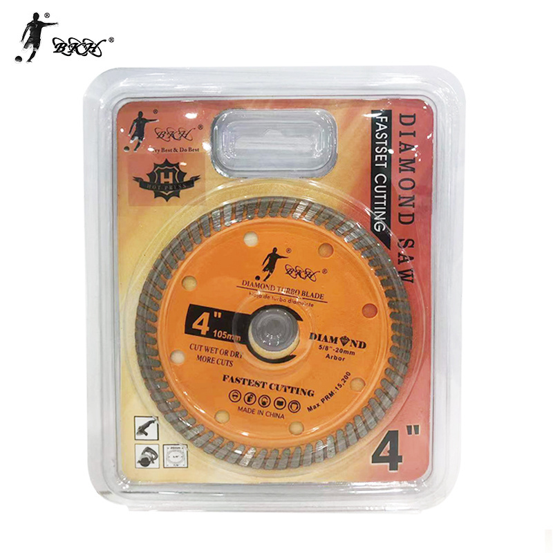 BKH Wholesale 4 Inch 105 mm Cold Press  Diamond Turbo Rim Saw Blade For Marble Stone Ceramic Tile