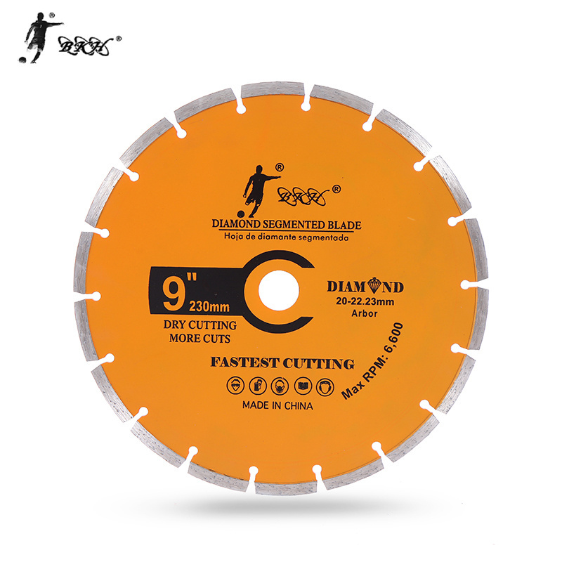 BKH wholesale 9 inch cold press circular dry cutting diamond segmented saw blade for marble stone ceramic tile