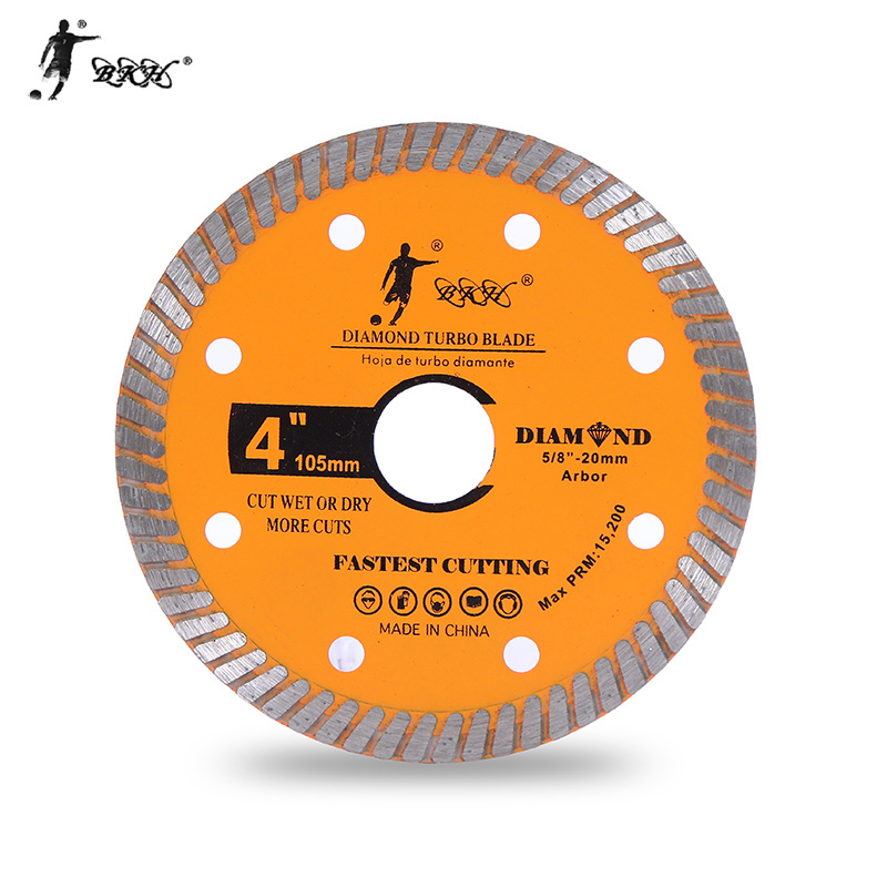 BKH Wholesale 4 Inch 105 mm Cold Press  Diamond Turbo Rim Saw Blade For Marble Stone Ceramic Tile