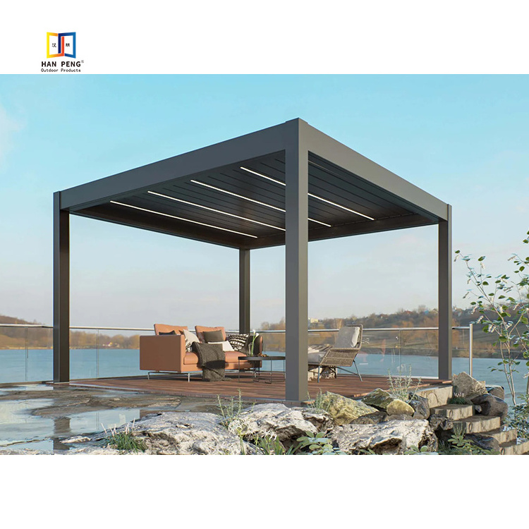 Bioclimatique Retractable Remote Control Pergola Luxury Backyard Aluminum Gazebos