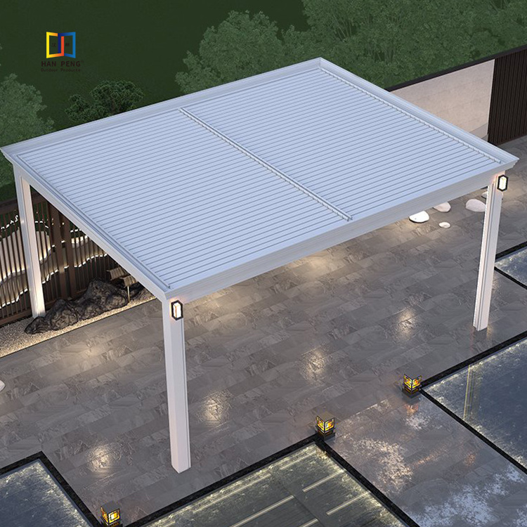 Smart Louvred Aluminum Pergola Rainproof Automatic Gazebo