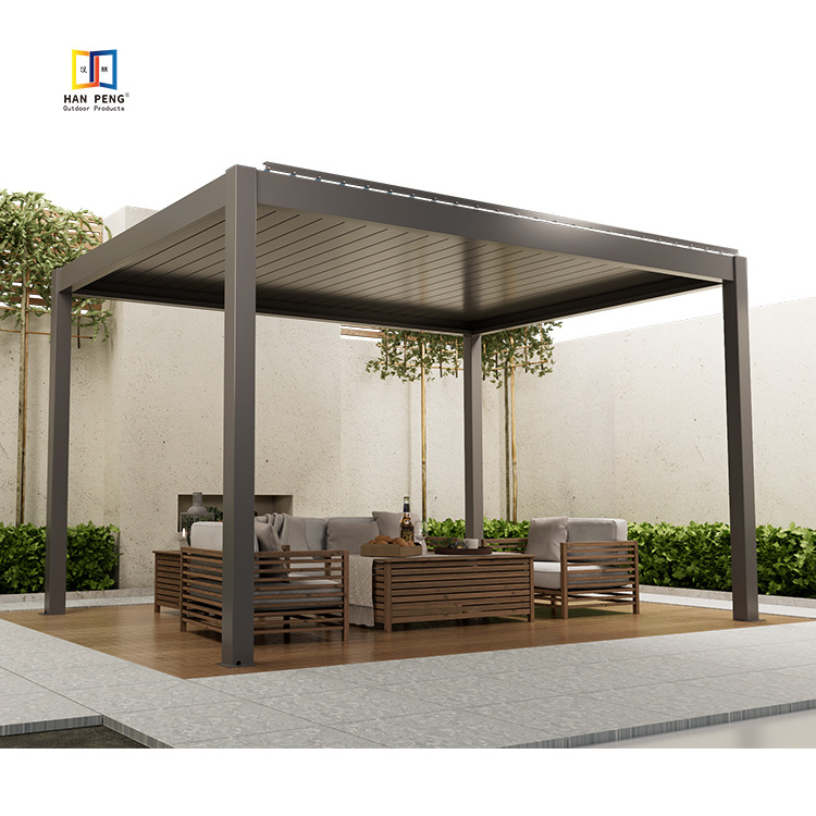 Luxury Motorized Aluminum Alloy 6005 T5 Sunshade Windproof Pergola Gazebo