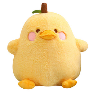 New Design Creative Soft Kawaii Pear Duck Stuffed Animal Plush Toys for Kid's Playing Gifts