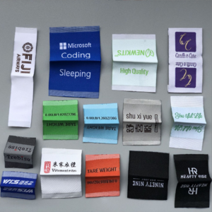 Print brand logo Custom label sewn in neck woven tags cloth garment woven labels for clothing