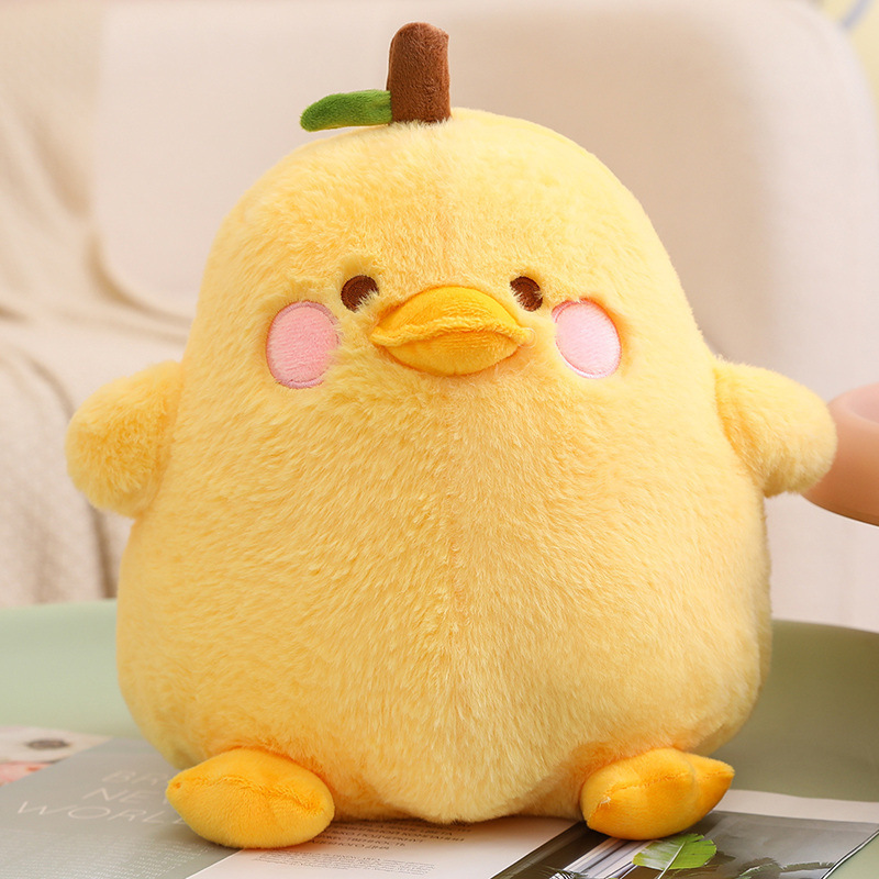 New Design Creative Soft Kawaii Pear Duck Stuffed Animal Plush Toys for Kid's Playing Gifts