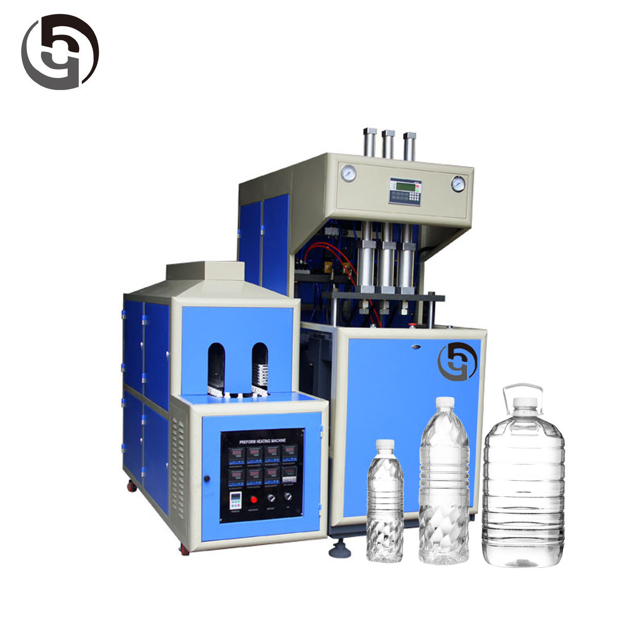 3 cavity semi-automatic  mineral water bottle machine blow molding machine  for up to 1.5 liter