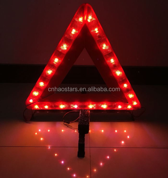 Import Car Accessories Cixi Factory Vehicle Tools car emergency LED warning triangle(HXJ-6 LED AA)