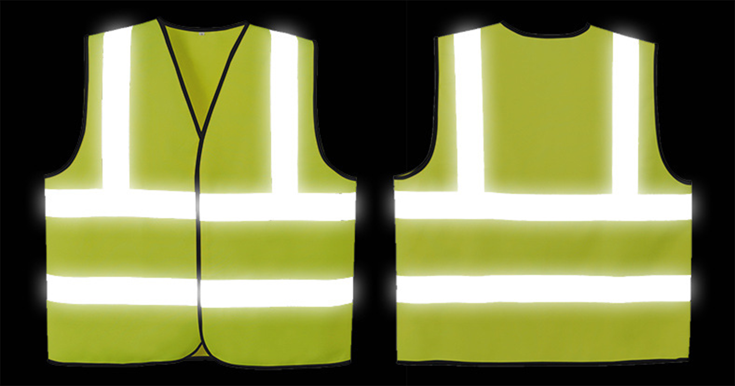 high visibility reflective safety vest with reflective strips