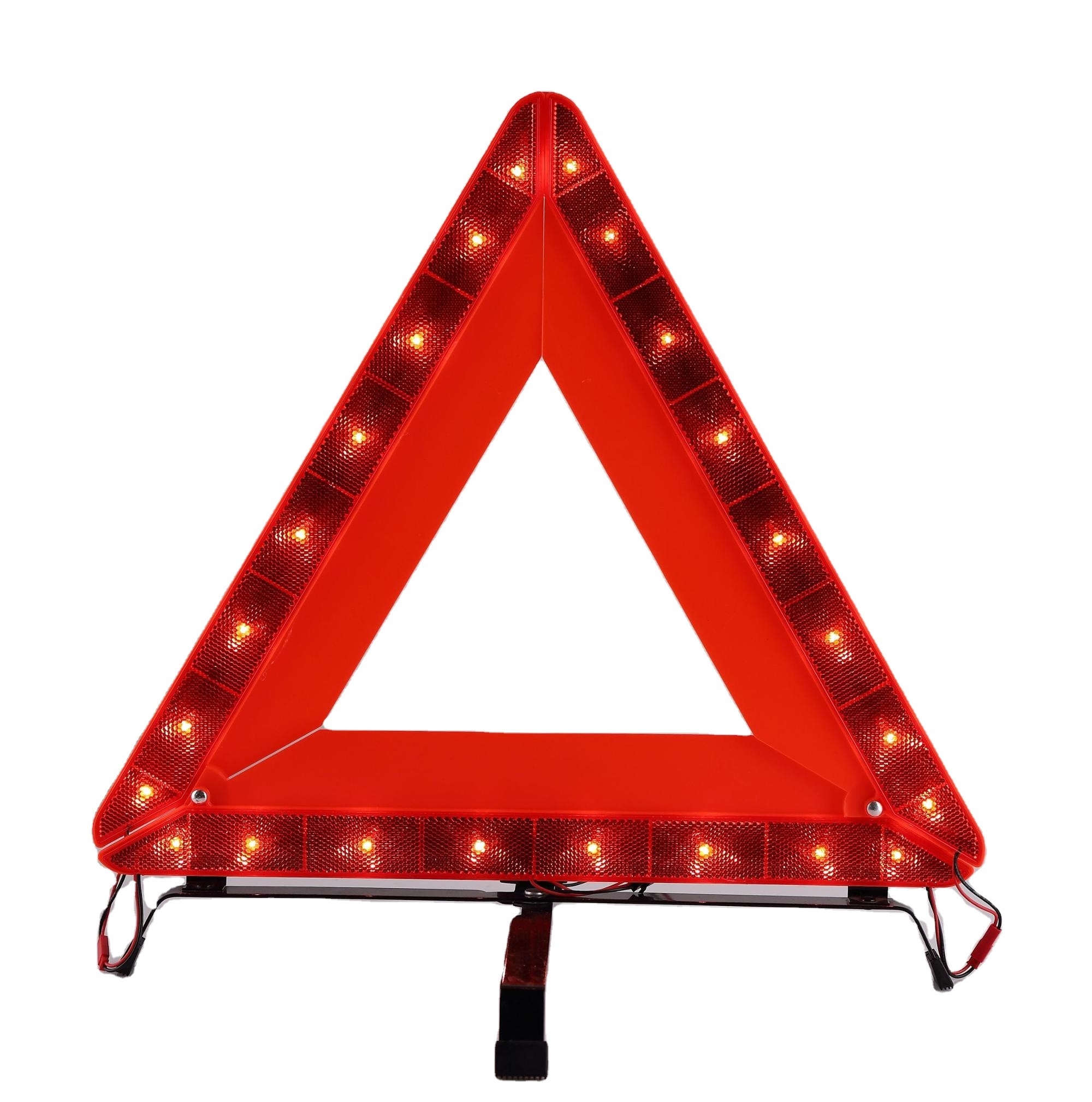 Import Car Accessories Cixi Factory Vehicle Tools car emergency LED warning triangle(HXJ-6 LED AA)