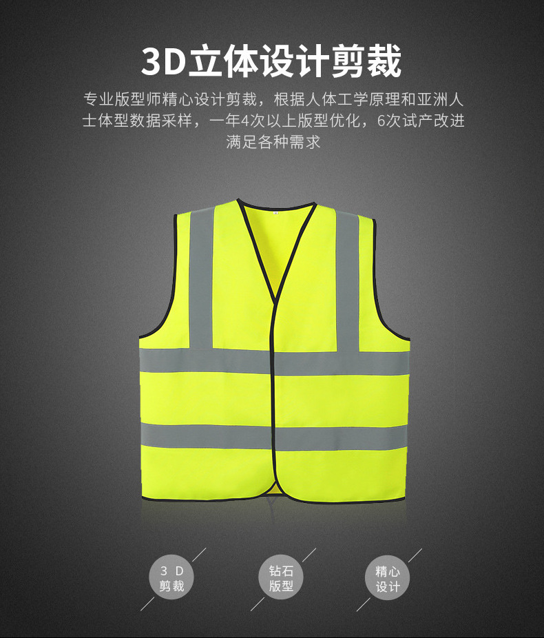 high visibility reflective safety vest with reflective strips