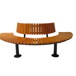 Factory top sale garden park curved bench mold metal feet frame wooden round tree bench outside street seat park bench seating