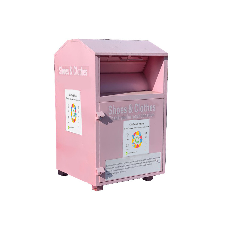 Factory Customized Large Clothing Donation Box Steel Collection Drop Off Metal Clothing Donation Bin