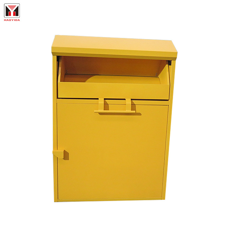 good quality low price 16 gauge steel clothing donation bin shoes drop box