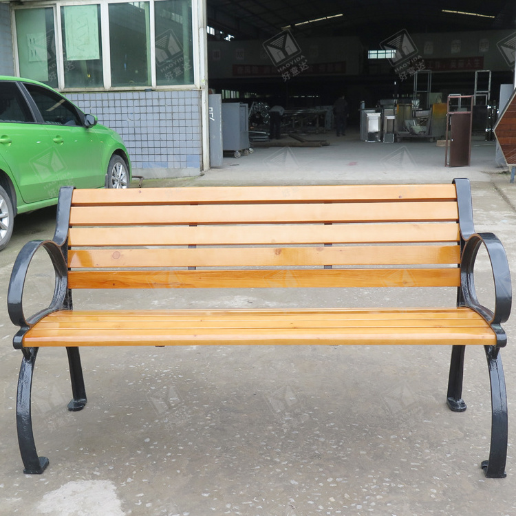 Cheap price China wholesale beautiful wood slats for cast iron bench for sale durable cast iron leg wood garden bench