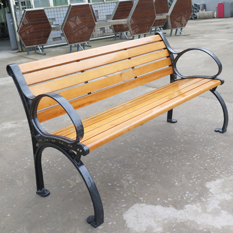 Cheap price China wholesale beautiful wood slats for cast iron bench for sale durable cast iron leg wood garden bench