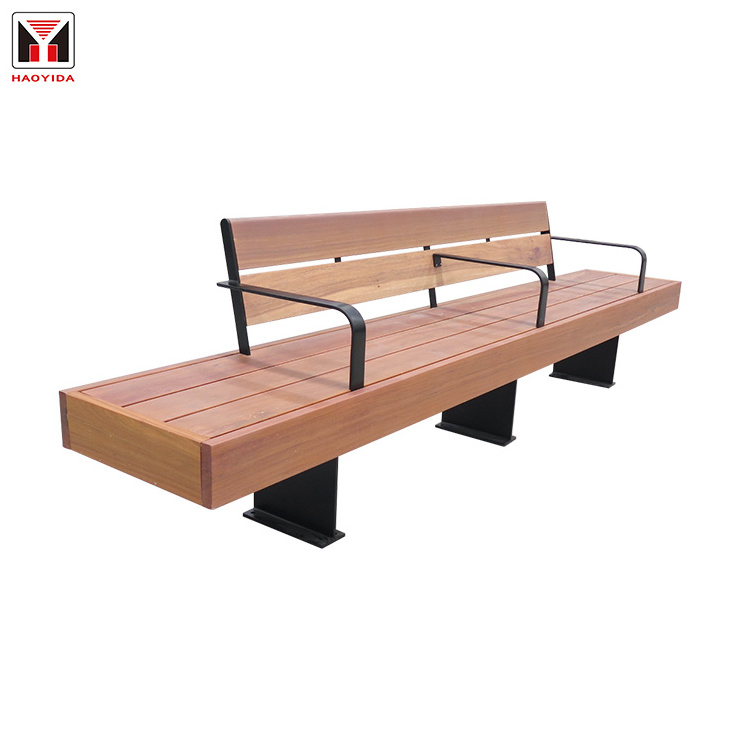 Outside Hardwood Slats bench 3 seaters antique long garden park bench wooden chair with back and armrest