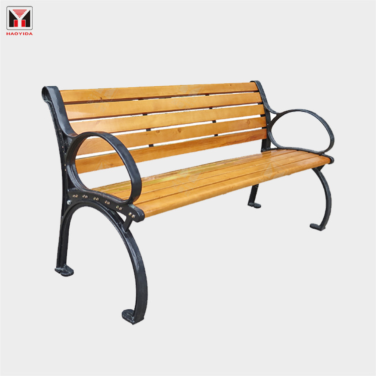 Cheap price China wholesale beautiful wood slats for cast iron bench for sale durable cast iron leg wood garden bench