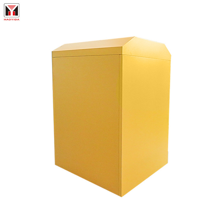 good quality low price 16 gauge steel clothing donation bin shoes drop box