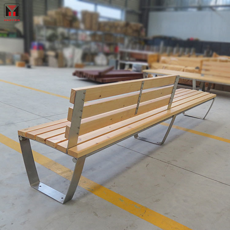 Factory Customized Park Benches Outdoor Wooden Aluminum Long Bench Patio Garden