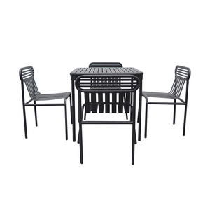 Garden Furniture Metal Picnic Dining Table and Chairs Sets Table Bench Seats Coffee Restaurant Outdoor Manufacturer Customized