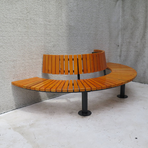 Outdoor Benches Industrial Street Tree Round Park Bench Round Wooden Factory Price Modern Manufacturer Outdoor Furniture 5 Pcs