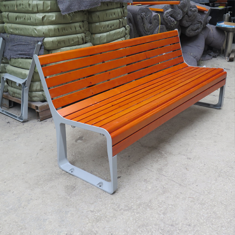 outdoor Bench Garden Park wpc wood benches Customized With Backrest Wooden Bench Chair