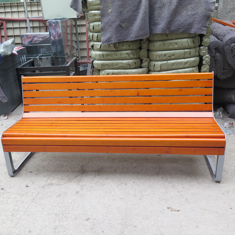 outdoor Bench Garden Park wpc wood benches Customized With Backrest Wooden Bench Chair