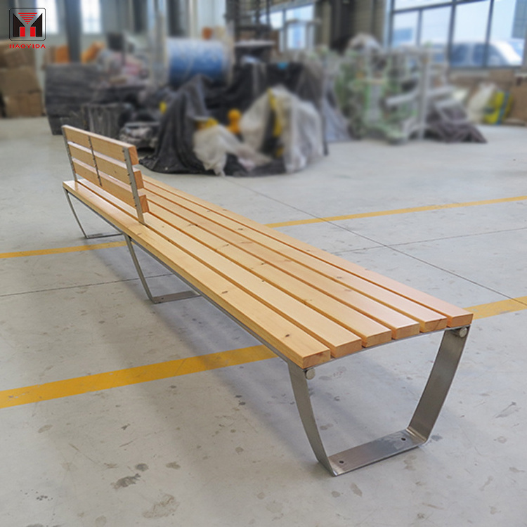 Factory Customized Park Benches Outdoor Wooden Aluminum Long Bench Patio Garden