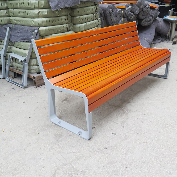 outdoor Bench Garden Park wpc wood benches Customized With Backrest Wooden Bench Chair