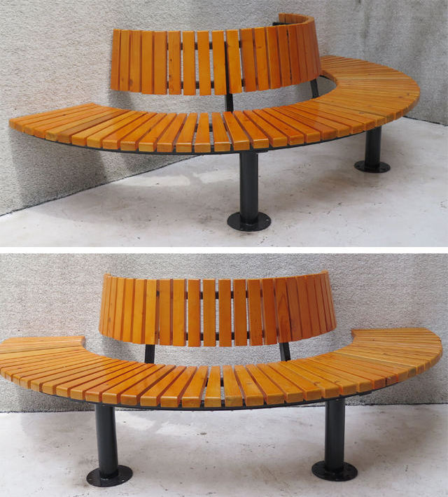 Outdoor Benches Industrial Street Tree Round Park Bench Round Wooden Factory Price Modern Manufacturer Outdoor Furniture 5 Pcs