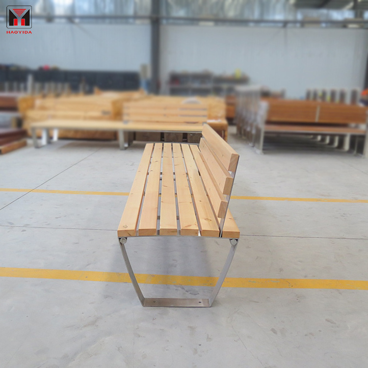 Factory Customized Park Benches Outdoor Wooden Aluminum Long Bench Patio Garden