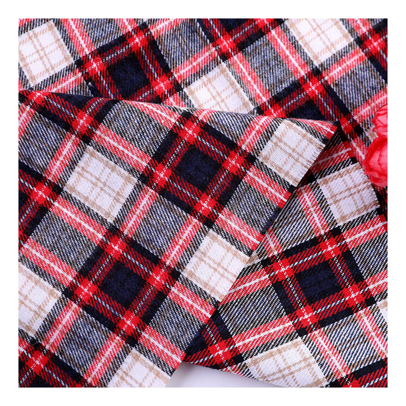 Woven checked plaid fabric turkey shirts sleepwear yarn dyed 65% polyester 35% cotton flannel shirt fabric for uniform workwear