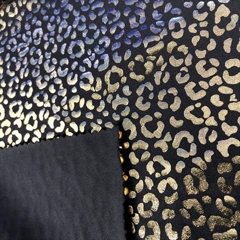 high performance spandex swimwear jacquard fabric leopard knitted 4 way stretch fabric  for underwear and costume