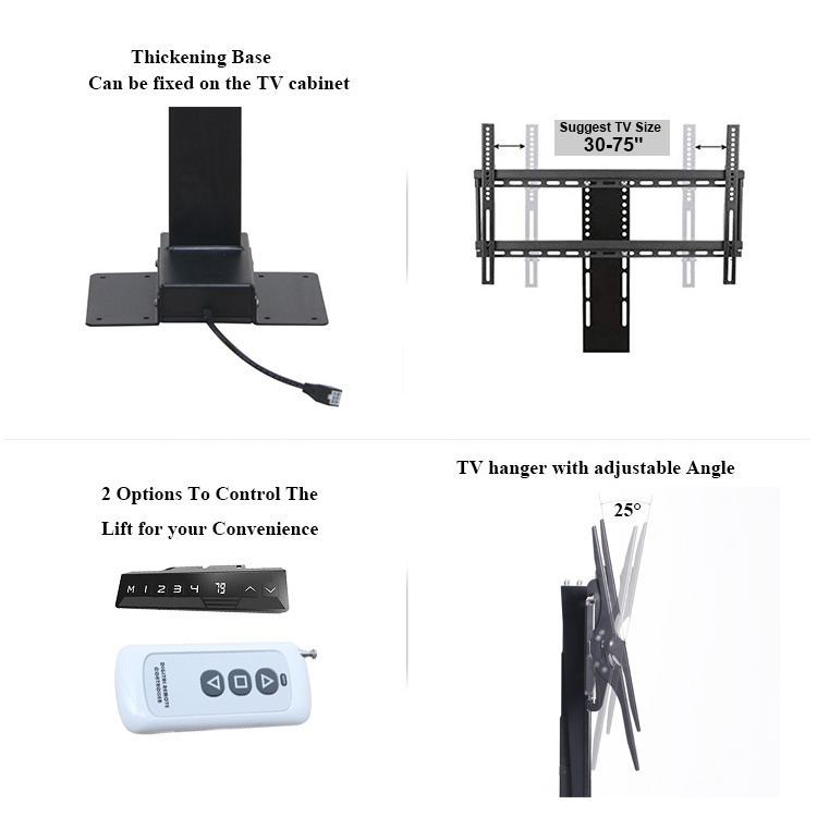 Mechanical Lift Up Tv Motorized Mechanism,Automatic Electric Under Bed Tv Motorized Lift Stands For 32 To 70 Inches