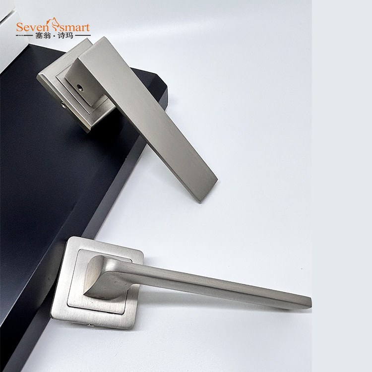 aluminium zinc alloy brass door lever  handle high quality wooden alu door handle lock set commercial doors locks handle