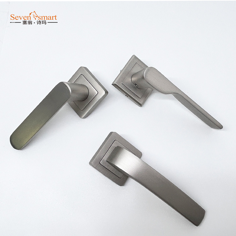 aluminium zinc alloy brass door lever  handle high quality wooden alu door handle lock set commercial doors locks handle