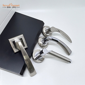 aluminium zinc alloy brass door lever  handle high quality wooden alu door handle lock set commercial doors locks handle