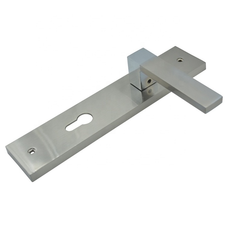 hardware door handles with lock and handle  zinc alloy metal door handle on plate