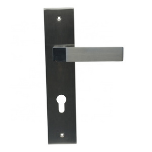 hardware door handles with lock and handle  zinc alloy metal door handle on plate