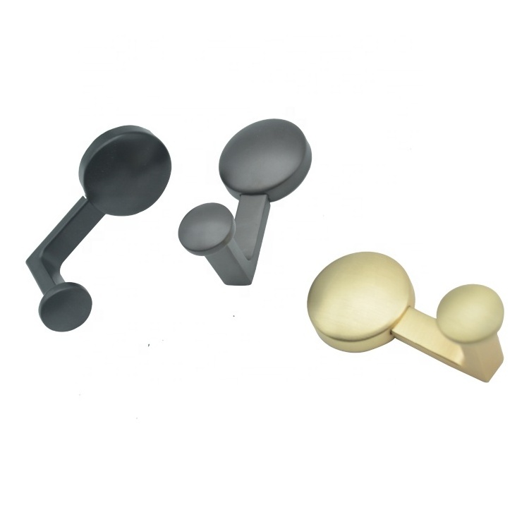 Zinc Alloy Wall Hooks for Hats Towel Bathroom Decorative Hanger Hook for Coat Black Furniture Hardware