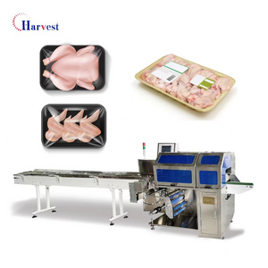 flow pack machine automatic frozen chicken pack machine horizontal pillow bag fresh chicken meat packing machines