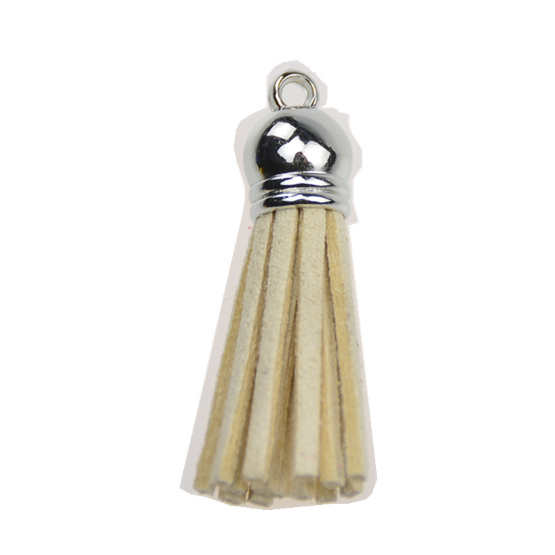 Mix Colors Suede Small Tassel For Keychain Leather Tassels Silver  Straps DIY Jewelry Making Charms Pendants