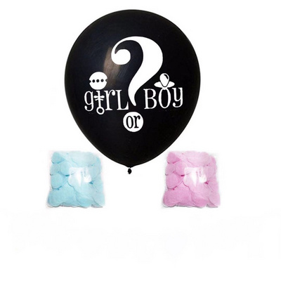 36Inch Black Gender Reveal Balloons Girl or Boy Confetti Latex Ballon Baby Shower Gender Reveal Party Decoration Supplie