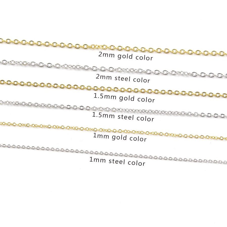 40/45/50/60cm stainless steel necklace cable chain with lobster Clasp