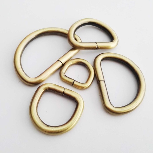 Gold 13/16/20/25/32/38/50Mm Leather Handbag Adjustable Metal  D Shaped Fibbia ad a D rings For Bags