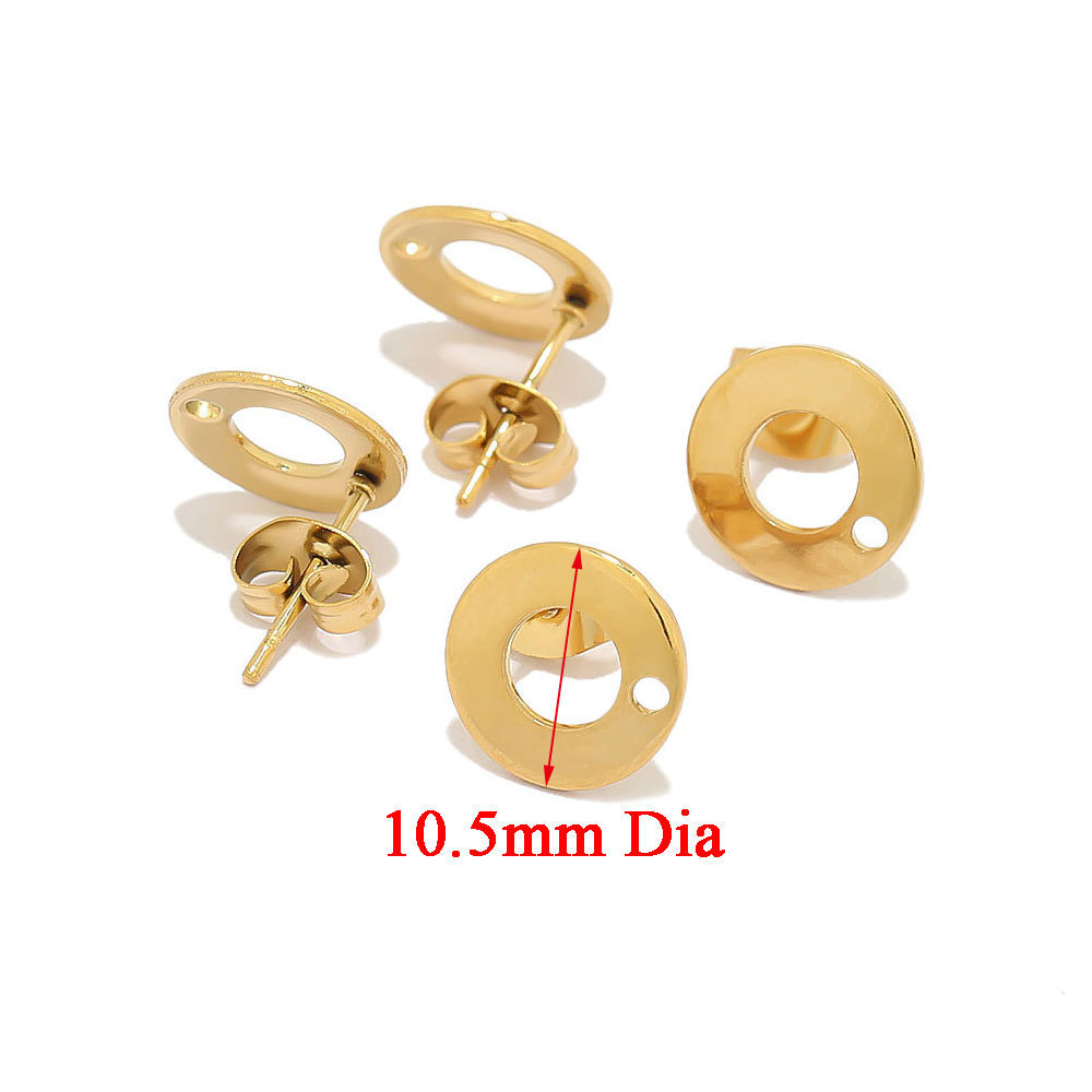 Stainless steel blank geometric stud hole earring components findings for earrings jewelry making