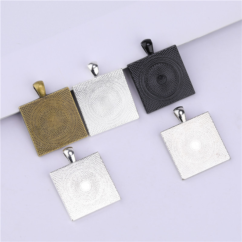 Jewelry Findings Diy Blank Pendant Necklace Bezel Trays Square Cabochon Base Cameo Settings Accessories