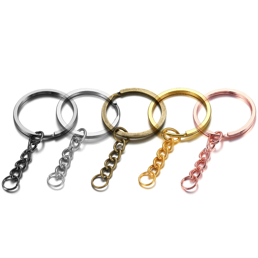 Key Ring Key Chain Round Split Keyfob Keyrings With Jump Ring For Keychain Pendants DIY Jewelry Making Accessories